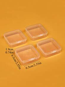 2 件透明珠寶收納盒,6.5x.65 公分方形戶外塑膠珠寶盒,情人節禮物 - 無色 - 查看 3