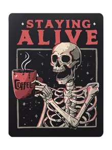 Eduely Skull & Letter Graphic Mouse Pad - Multicolor - View 2