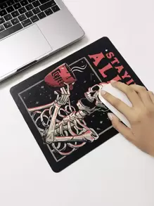 Eduely Skull & Letter Graphic Mouse Pad - Multicolor - View 4