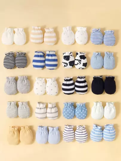 6 pares de guantes de color al azar para bebés niño