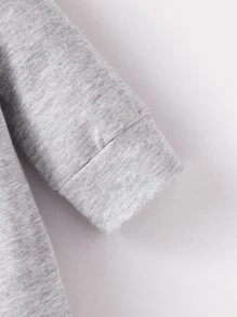 SHEIN Newborn Baby Boy Slogan Graphic Jumpsuit - Grey - View 4