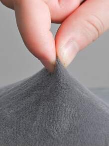 1 pieza Funda de silla de terciopelo de zorro plateado sólido, funda de polvo de silla de terciopelo minimalista moderna y gruesa, adecuada para oficina, dormitorio, comedor - Gris - Ver 5