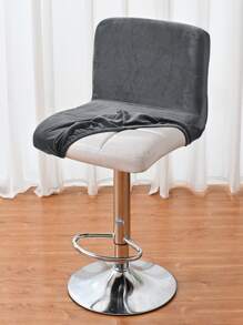 1pc/4pcs/6pcs Silver Fox Fleece Stretch Chair Covers, Soft Plush Dustproof Chair Protector Slipcover, Removable For Home, Bar, Restaurant - Grey - View 2