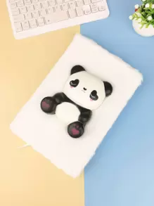 1入組熊貓裝飾毛茸茸筆記本 - 彩色 - 查看 1