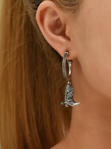 西部牛仔靴耳墜