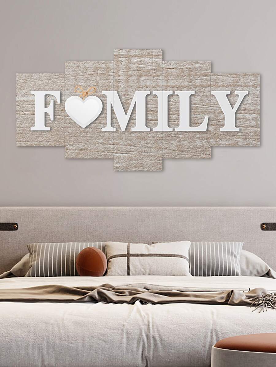 5 miếng dán tường hình trái tim & chữ cái - Nhiều màu - Xem 1