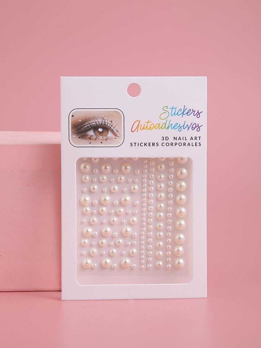 Party Joy 1張珍珠眼睛紋身貼紙 - 白色 - 查看 1