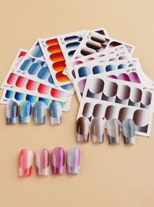 FULL BEAUTY 12張/套漸層全罩指甲貼（不沾） - 彩色 - 查看 1