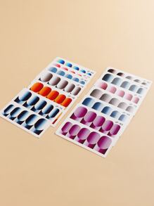 FULL BEAUTY 12張/套漸層全罩指甲貼（不沾） - 彩色 - 查看 2