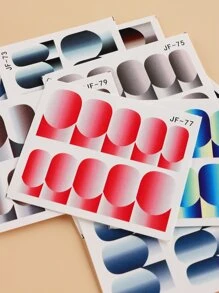 FULL BEAUTY 12張/套漸層全罩指甲貼（不沾） - 彩色 - 查看 5