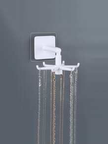 1 个 360° 旋转折叠挂钩：6 个挂钩，适用于厨房、浴室和橱柜整理 - 180° 垂直翻转和自粘，情人节返校礼物 - 白色 - 查看 1