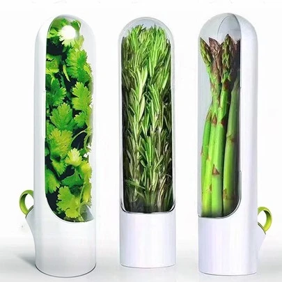 1pc Clear Food Storage Box,Vegetable Fresh-keeping Bottle, Herbal Medicine Preservation Bottle, Herb Storage Bottle, Home Kitchen Gadgets