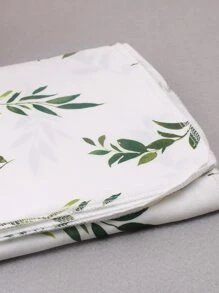 新生男嬰植物印花包裹毯＆帽相片套裝 - 白色 - 查看 4