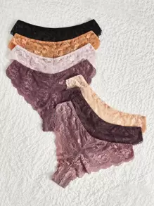 Quần lót ren hoa viền sò Plus 7 chiếc - Nhiều màu - Xem 6