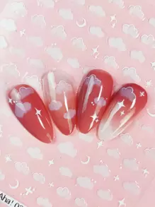 2sheets Cloud Pattern Nail Art Sticker Nail Stickers DIY