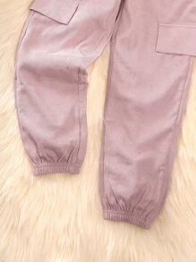 Zwischen Jacke und Cargohose für Mädchen mit Klappendetail und Bischofsärmeln