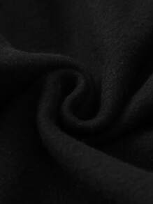 Manfinity Homme Men Plus Letter Graphic Thermal Lined Pullover - Black - View 5