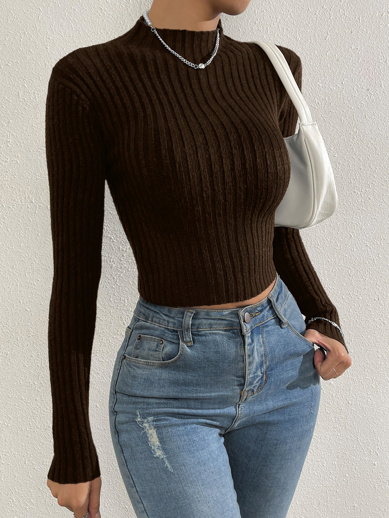 Stand collar sweater