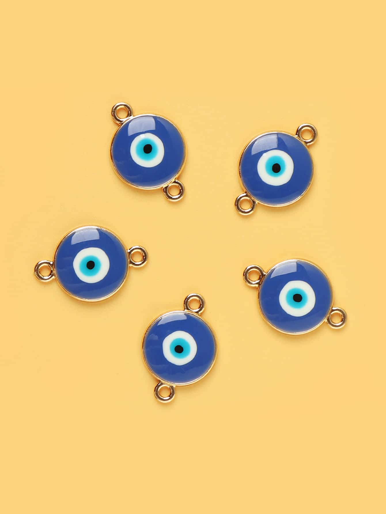5pcs Evil Eye Detail Round DIY Pendant - Multicolor - View 1