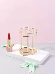 1pc Makeup Storage Bucket Bag,Room Decor, Bags,Makeup Bag,Vanity,Travel,Make Up Bag,Travel Essentials,Organizer,Storage,Travel Essential,Makeup Organizer,Makeup Bags,Make Up Organizer,Organiser,Toiletry Bag,Desk Organiser,Cosmetic Bag,Makeup Pouch,Make Up Organize,Vanity Accessories,Make Up Pouch,Make Up Bags,Jewellery Box,Pouch,Makeup Brush Holder,Brush Holder,Perfume Organiser,Pouch Bag - Gold - View 1