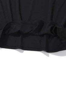 ROMWE MEN Hombres Camiseta con estampado de slogan - Negro - Ver 3