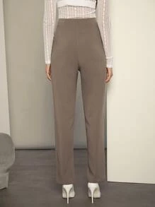 BizChic Cao eo Viền chia cắt Quần Trang phục làm việc - Màu nâu  Mocha - Xem 2