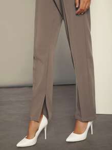 BizChic Cao eo Viền chia cắt Quần Trang phục làm việc - Màu nâu  Mocha - Xem 8