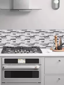 10入組磚塊圖案廚房貼紙