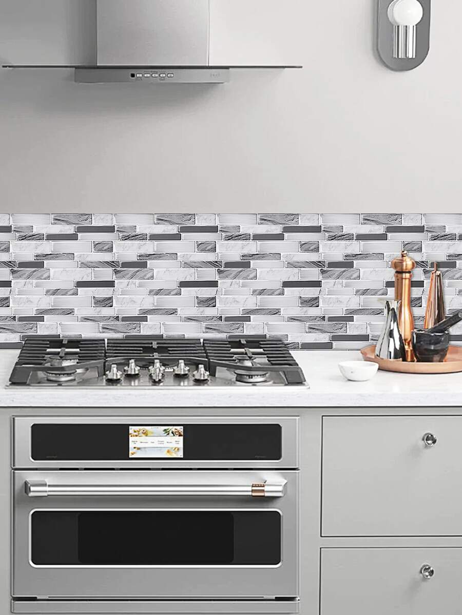 10入組磚塊圖案廚房貼紙