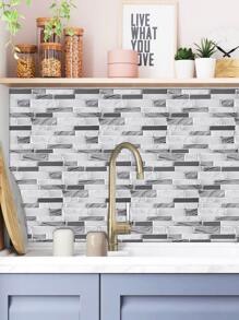 10入組磚塊圖案廚房貼紙