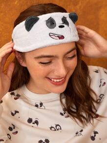 We Bare Bears X SHEIN Cartoon Design Bath Headband - White - View 1