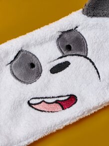 We Bare Bears X SHEIN Cartoon Design Bath Headband - White - View 4