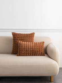 1入組素色靠墊套不附帶墊芯 - 咖啡棕 - 查看 4