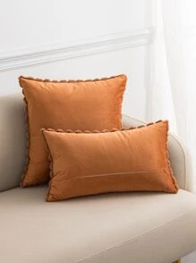 1入組素色靠墊套不附帶墊芯 - 咖啡棕 - 查看 5