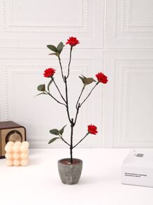 1入組人造盆栽玫瑰