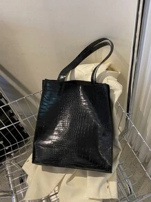 Crocodile Embossed Shoulder Tote BagLightweight,Portable,Large Capacity,Business Casual, Suitable For Teen Girls Women College Students,Rookies & White-Collar Workers, Perfect For Back To School,College,Middle School, High School,Work , Business, Commute