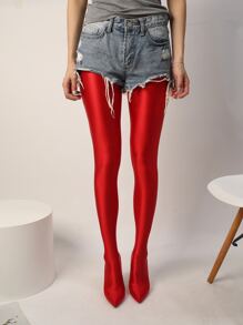 Stiletto Heeled Sock Boots - Red - View 2