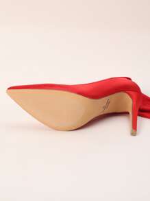 Stiletto Heeled Sock Boots - Red - View 3