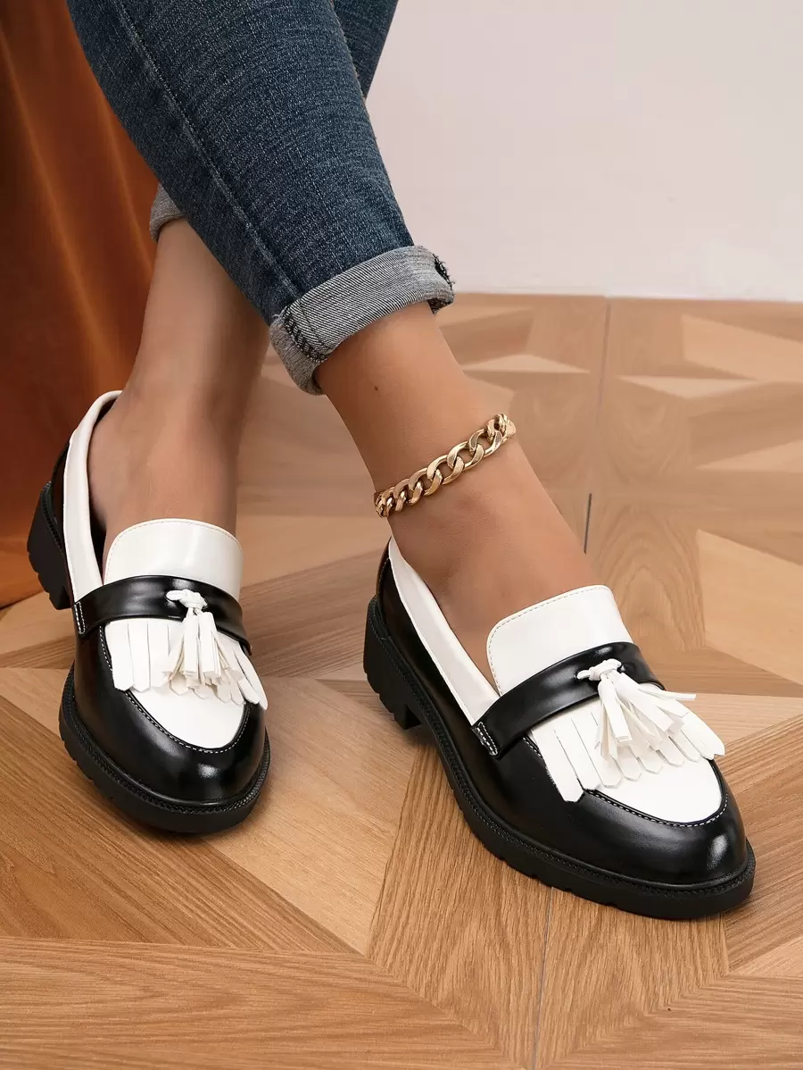 two tone loafers womens