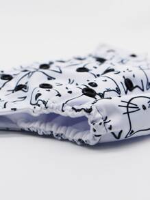 卡通圖案嬰兒布尿布 - 黑與白 - 查看 4