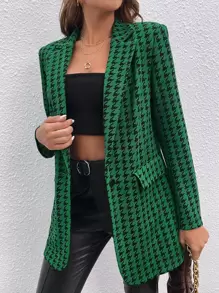 SHEIN Essnce Áo khoác  âu phục nữ Túi Nút phía trước răng cưa Thanh lịch - Nhiều màu - Xem 1