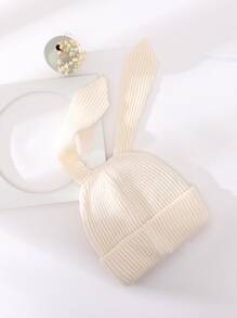 Gorro con oreja de conejo - Beis - Ver 4