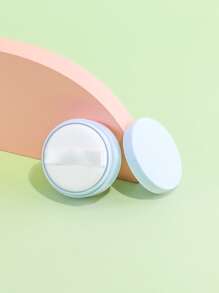 Plastic Empty Loose Powder Container Make-Up Loose Powder Puff Box Case With Sifter Lids And Powder Puff - Baby Blue - View 1