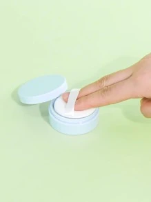 Plastic Empty Loose Powder Container Make-Up Loose Powder Puff Box Case With Sifter Lids And Powder Puff - Baby Blue - View 3