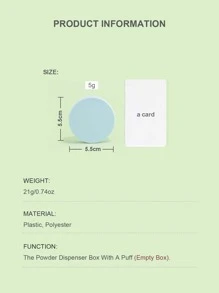 Plastic Empty Loose Powder Container Make-Up Loose Powder Puff Box Case With Sifter Lids And Powder Puff - Baby Blue - View 8