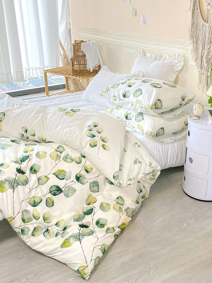 Bộ vỏ chăn hình lá không có chất làm đầy - Nhiều màu - Xem 1