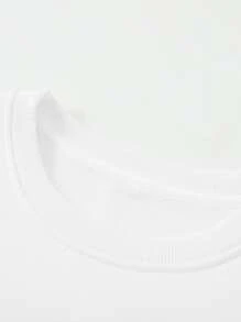 Manfinity Homme Men Letter Graphic Sweatshirt & Joggers - White - View 3