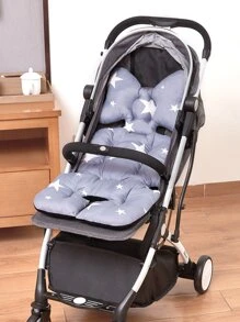 Star Print Baby Stroller Cushion Pad - Multicolor - View 1