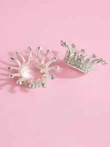 Viral Silberne Krone Strass Nagelkosmetikhalter - Premium Nagelkunst-Organizer mit Diamantakzenten für Salon & DIY Aufbewahrung