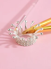 Viral Silberne Krone Strass Nagelkosmetikhalter - Premium Nagelkunst-Organizer mit Diamantakzenten für Salon & DIY Aufbewahrung